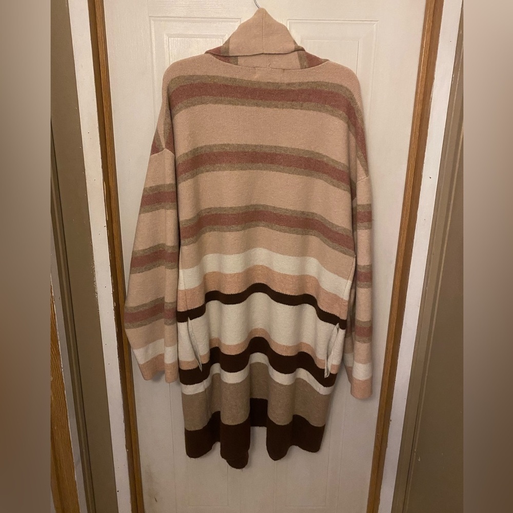 Anthropologie Striped Open-Front Mariel Longline Cardigan - Picture 5 of 7